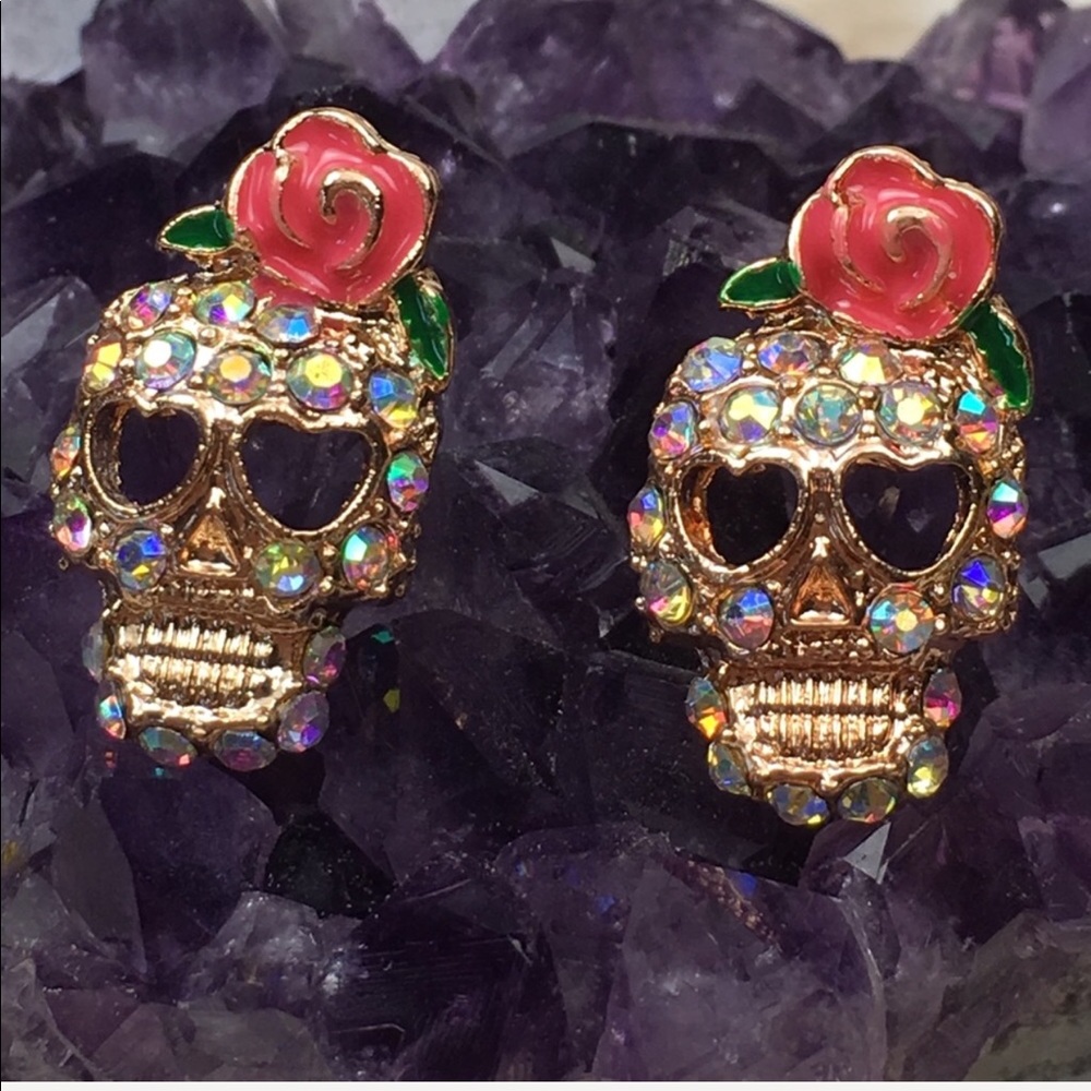 Candy Skull Stud Earrings